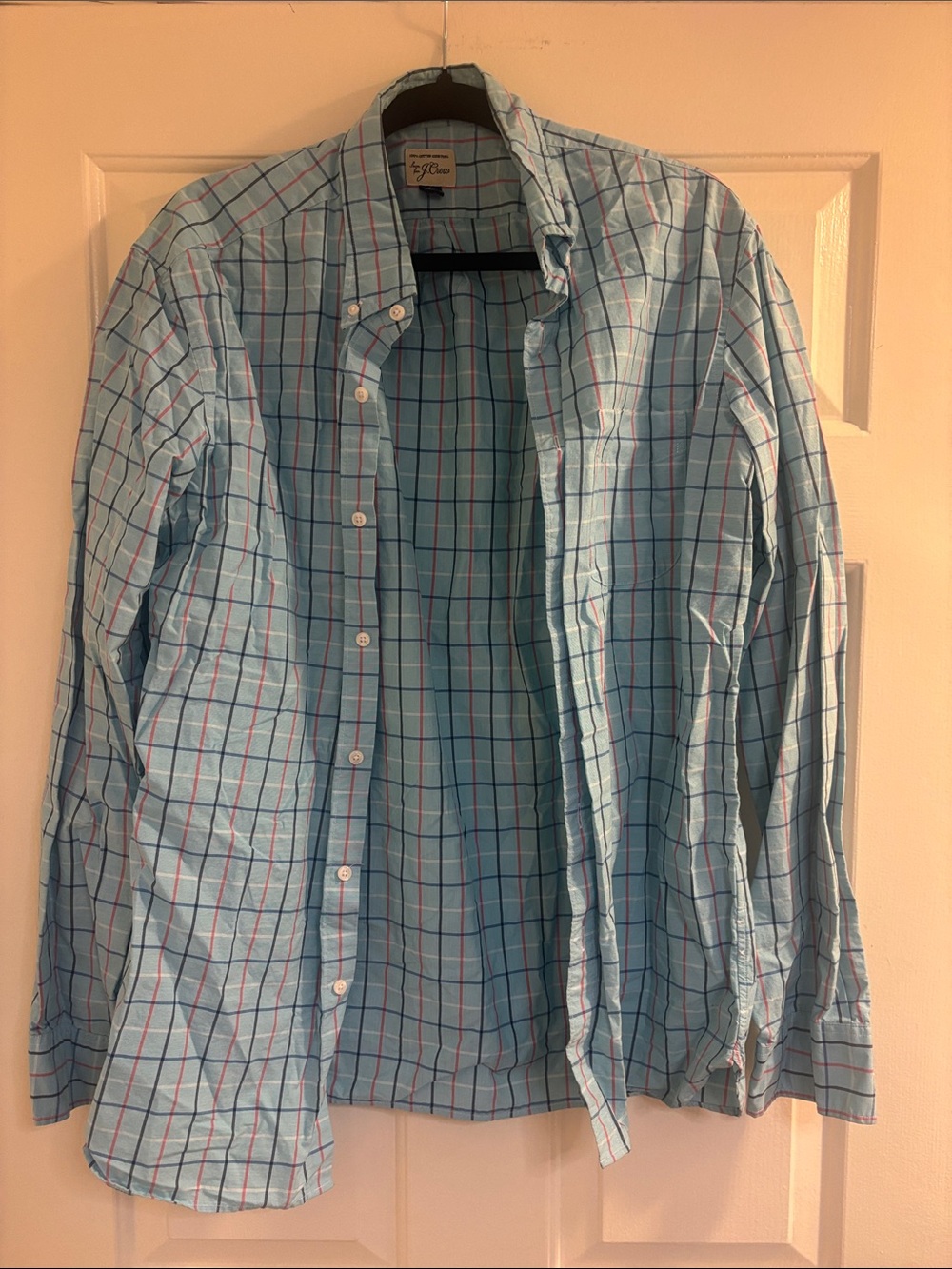 J. Crew Light Blue Plaid Button-Down Shirt